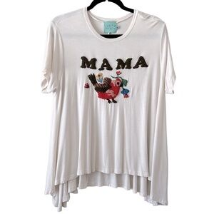 Judith March Mama Bird Appliqué Oversized Tee Size Medium